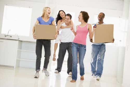 Flat removals support in Kingston upon Thames with boxes and furniture ready for loading