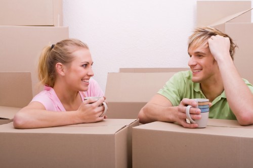 Furniture and boxes prepared for a Kingston upon Thames removal van move